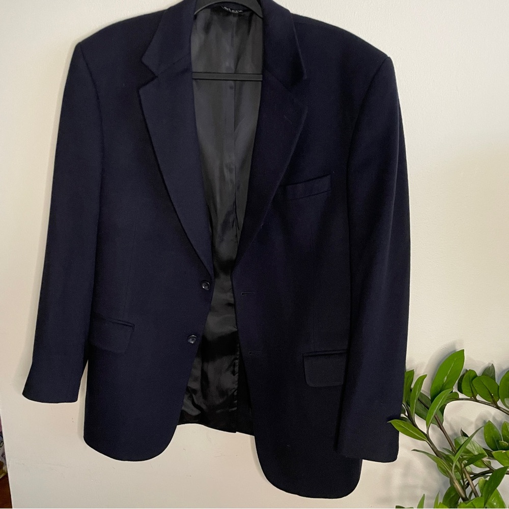 Jos A Bank Blazer Cashmere 100% Mens Navy Blue Sport Coat Jacket Academic 40S - Picture 8 of 11